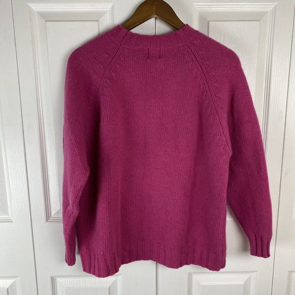 Gap Vintage S Small Wool Angora Sweater Pullover Pink Crew Neck Balloon sleeve - Picture 2 of 3